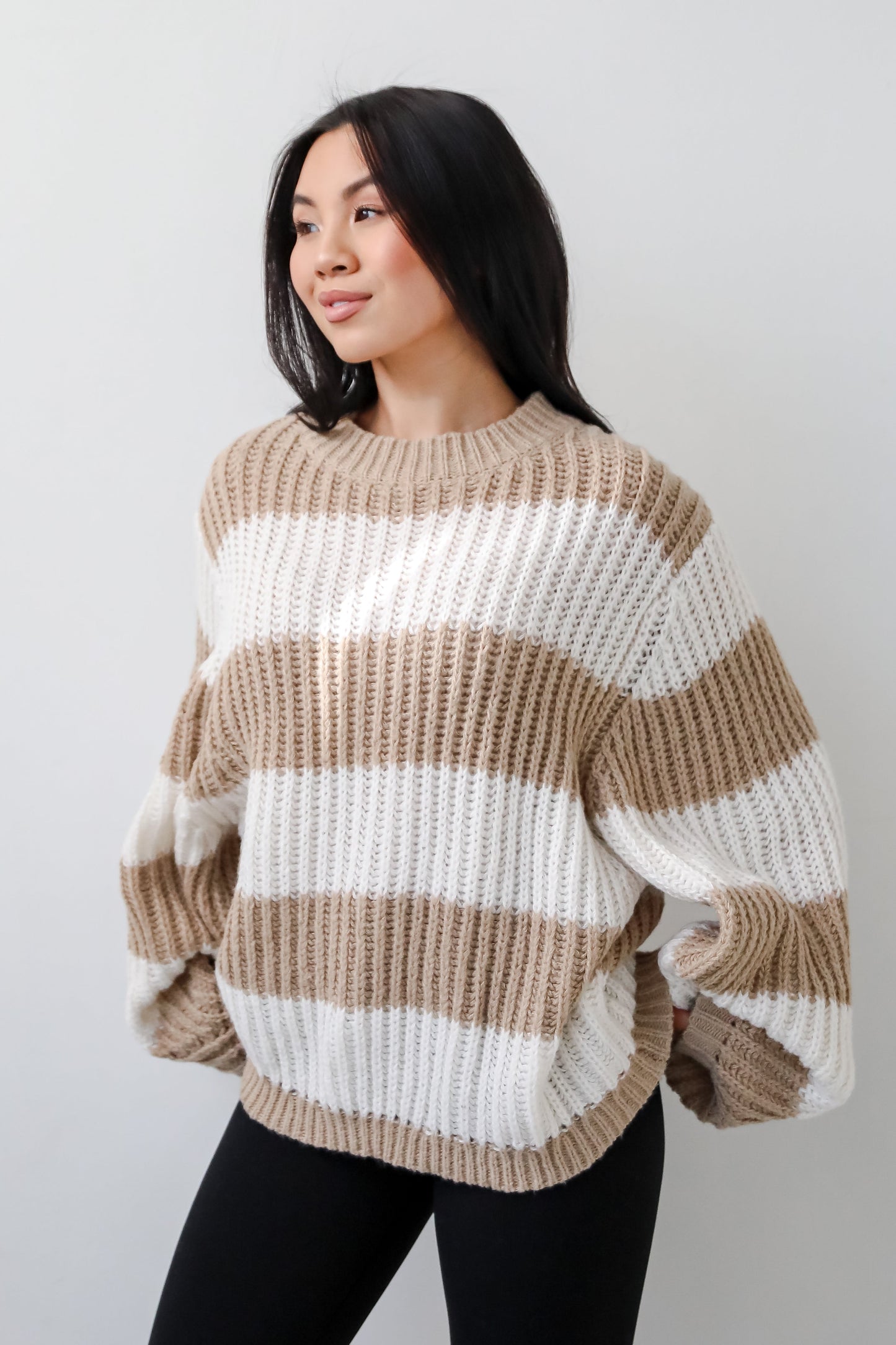 Striped Oversized Sweater | Rib Knit | Relaxed Fit