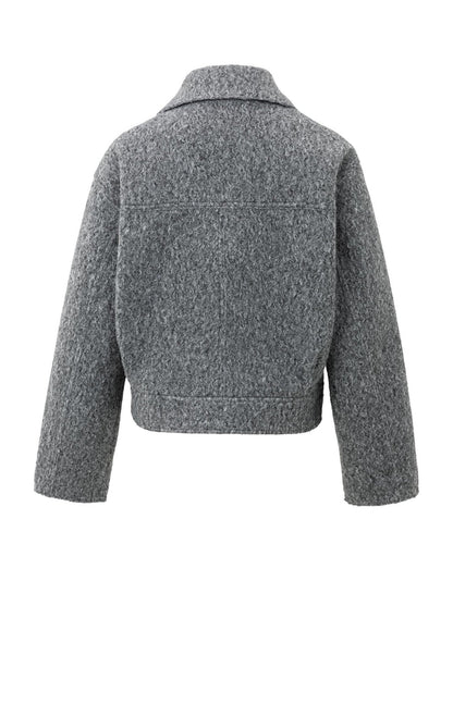 Maison Bouclé Zip Jacket | Cropped Fit | Textured Wool Effect