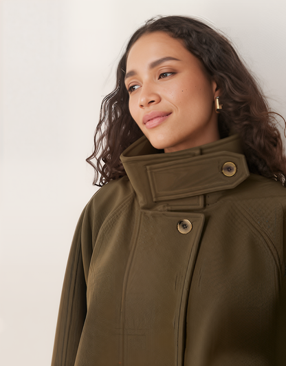 Structured Short Coat | High Collar | Boxy Fit